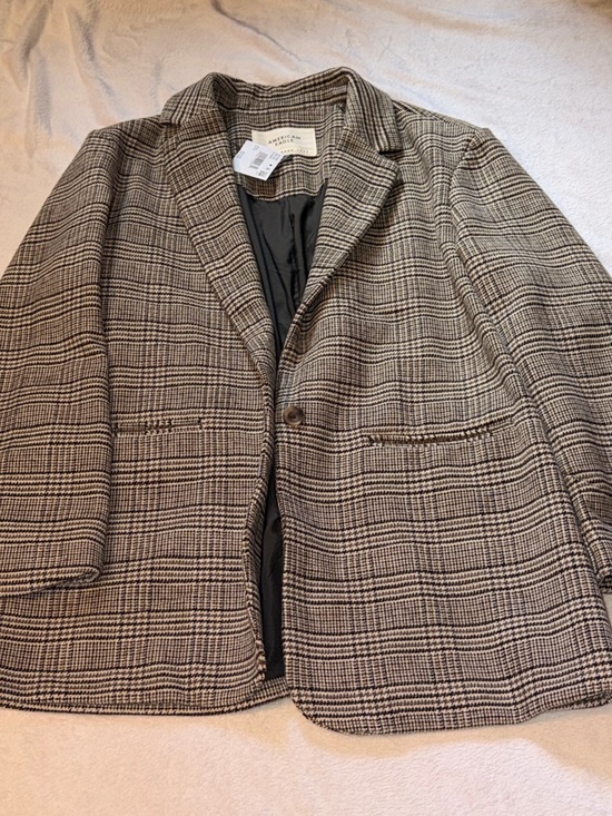 American Eagle Outfitters Jackets & Blazers - American Eagle Houndstooth Jacket - Brown & Cream